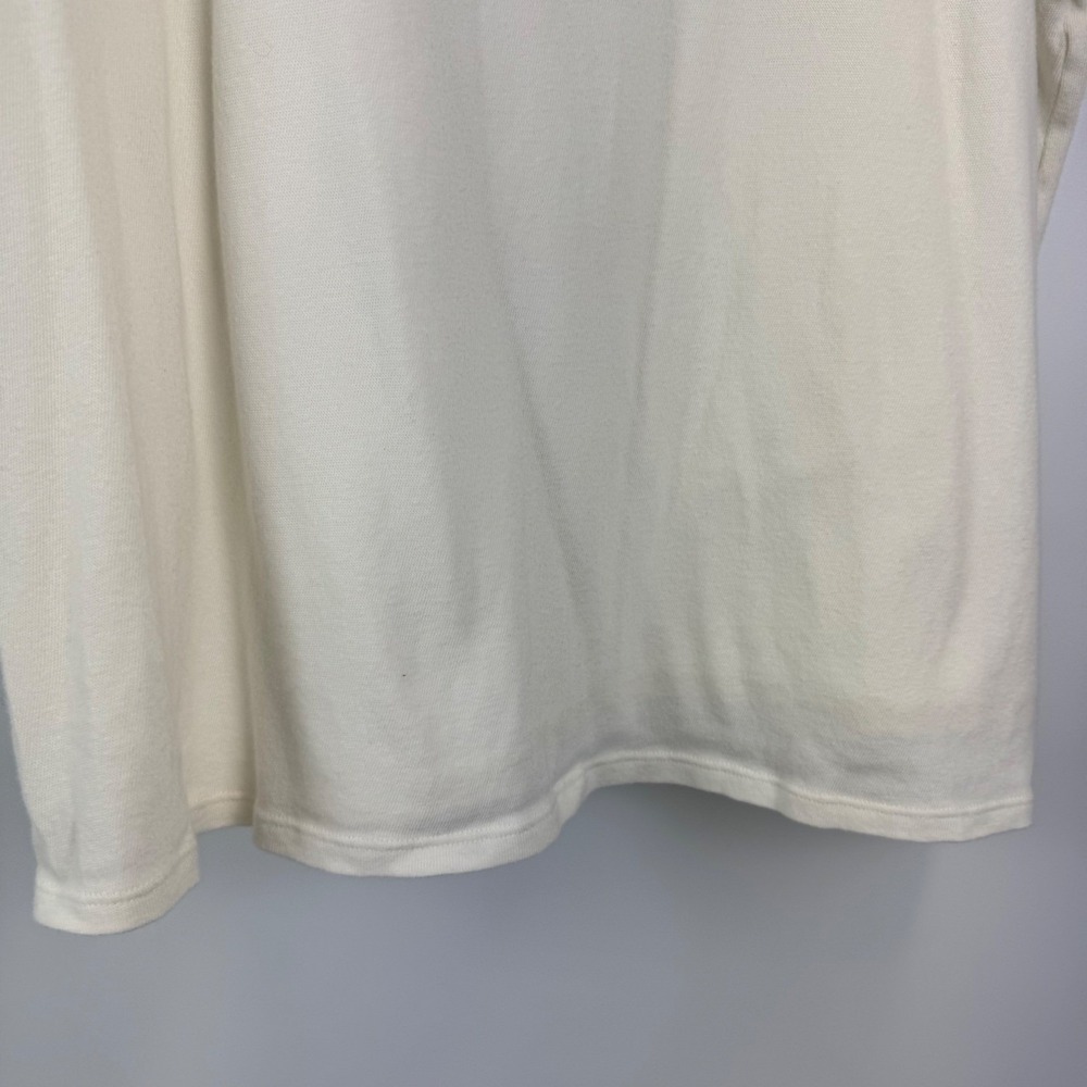 Anthropologie Cream Short Sleeve Tee with Red Cat Embroideries - Picture 11 of 14